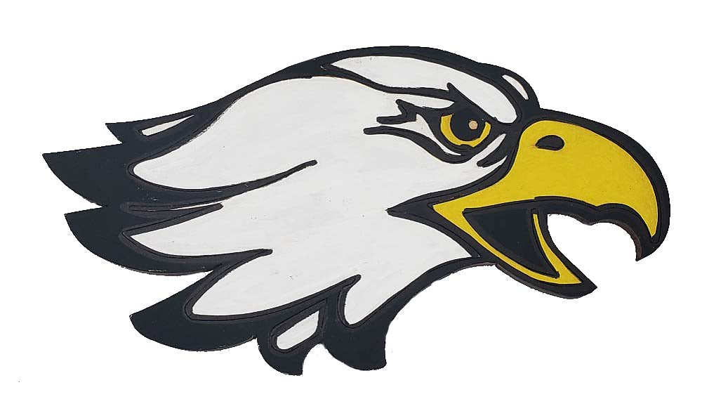 Design By Line Eagle Head MDF Cutout Line Art Right Facing - Unfinished For DIY