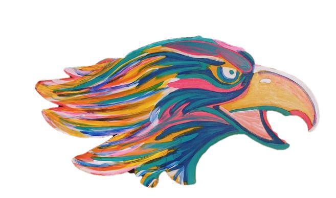 Design By Line Eagle Head MDF Cutout Line Art Right Facing - Unfinished For DIY