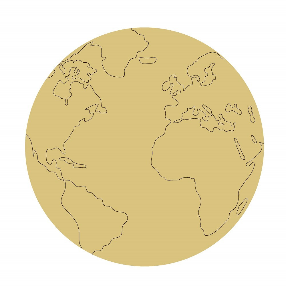 Design By Line Earth Unfinished Wood Cutout Style 1 Art 1