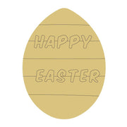 Design By Line Egg MDF Cutout Happy Easter - Unfinished For DIY