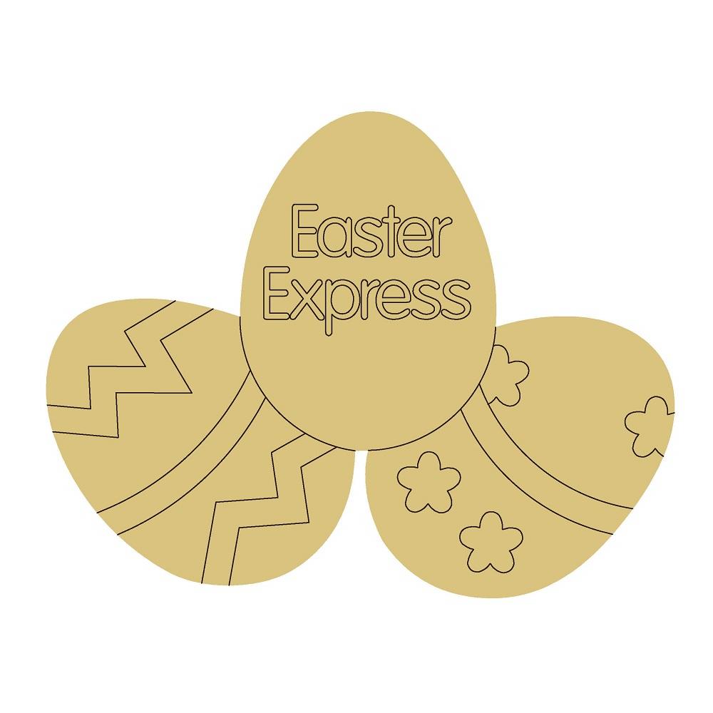Design By Line Egg Trio MDF Cutout Easter Express - Unfinished For DIY