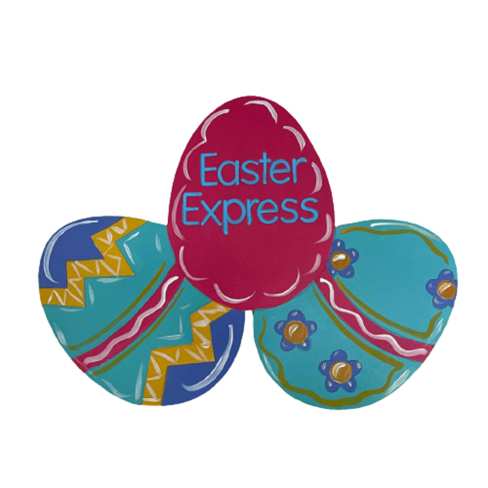 Design By Line Egg Trio MDF Cutout Easter Express - Unfinished For DIY
