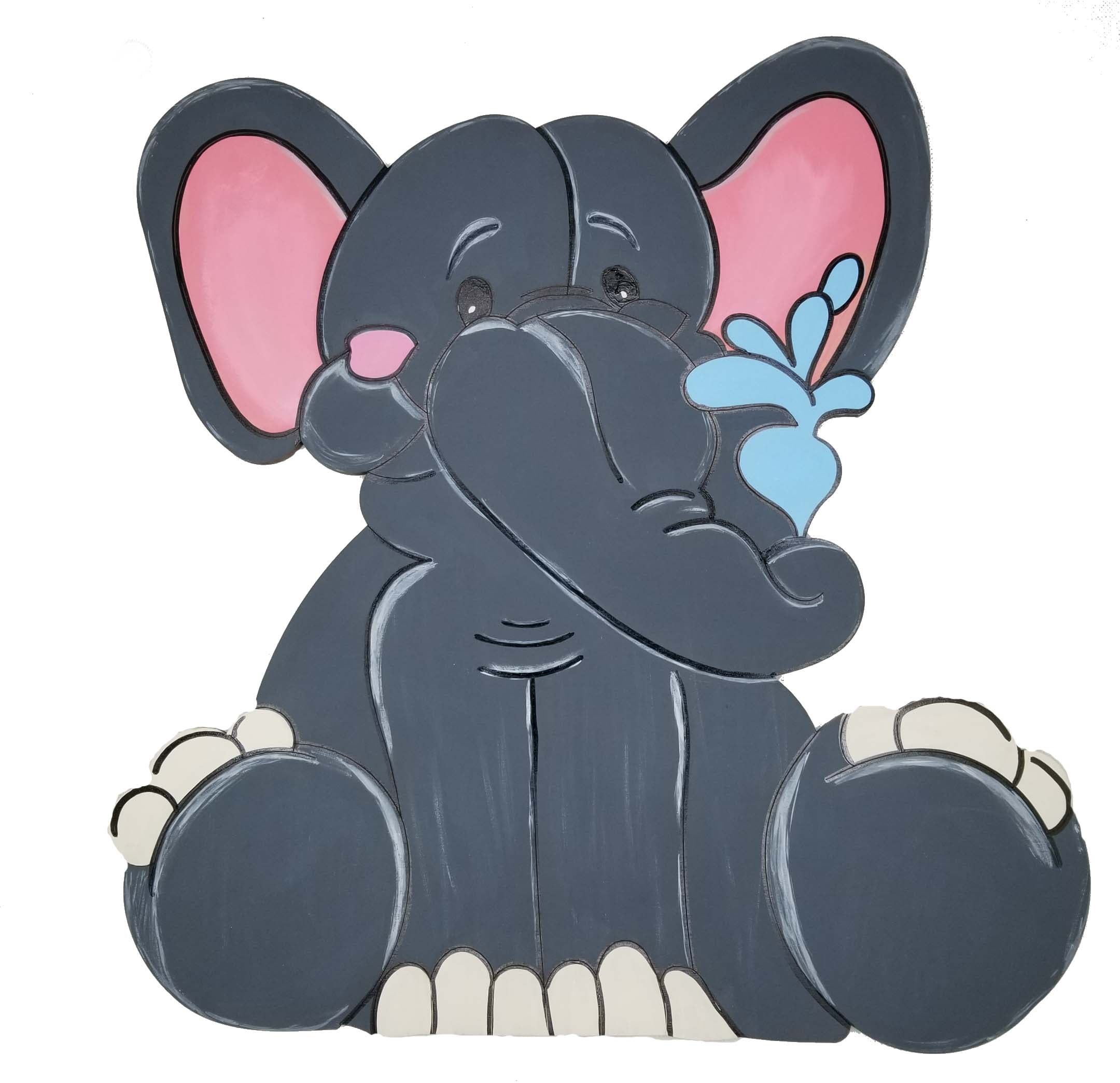 Basic Shape Elephant MDF Cutout Silhouette Style 4 - Unfinished For DIY