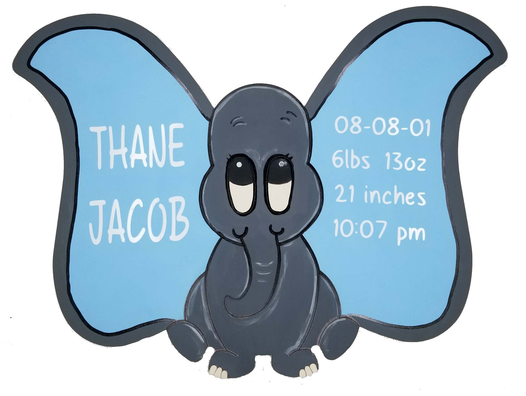 Design By Line Elephant MDF Cutout Winged Elephant - Unfinished For DIY
