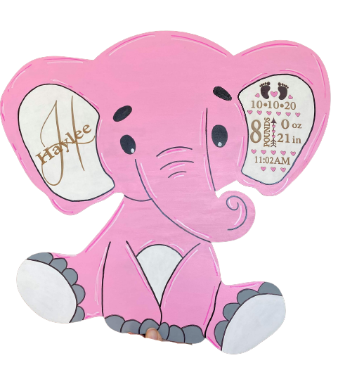 Design By Line Elephant MDF Cutout Sitting Silhouette - Unfinished For DIY