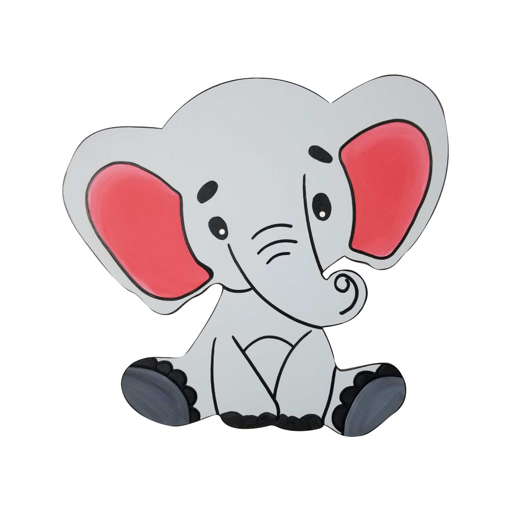 Design By Line Elephant MDF Cutout Sitting Silhouette - Unfinished For DIY