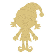 Design By Line Girl Elf MDF Cutout Silhouette - Unfinished For DIY
