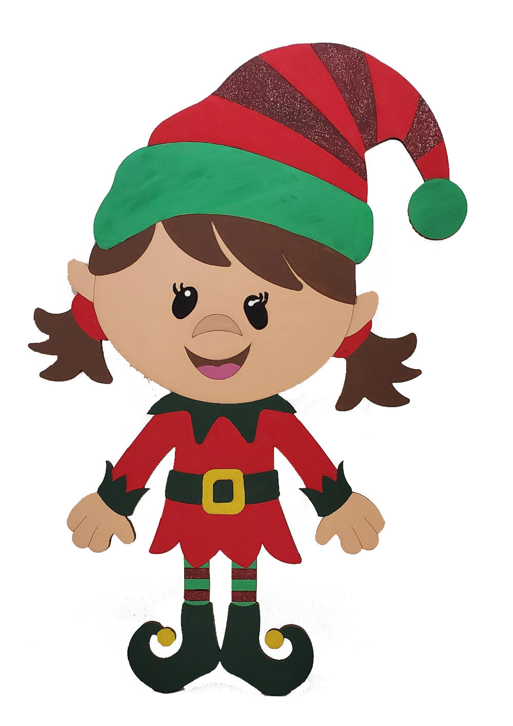 3D Design By Line Elf MDF Cutout With Hat And Belt - Unfinished For DIY