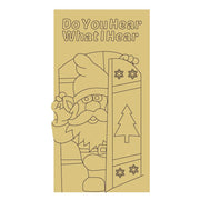 Design By Line Rectangular MDF Cutout Do You Hear What I Hear Santa At Door With Pine Tree And Snowflakes - Unfinished For DIY