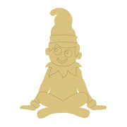 Design By Line Elf MDF Cutout Sitting Elf Silhouette - Unfinished For DIY