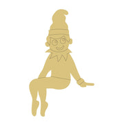 Design By Line Elf MDF Cutout Sitting Silhouette Style 8 - Unfinished For DIY