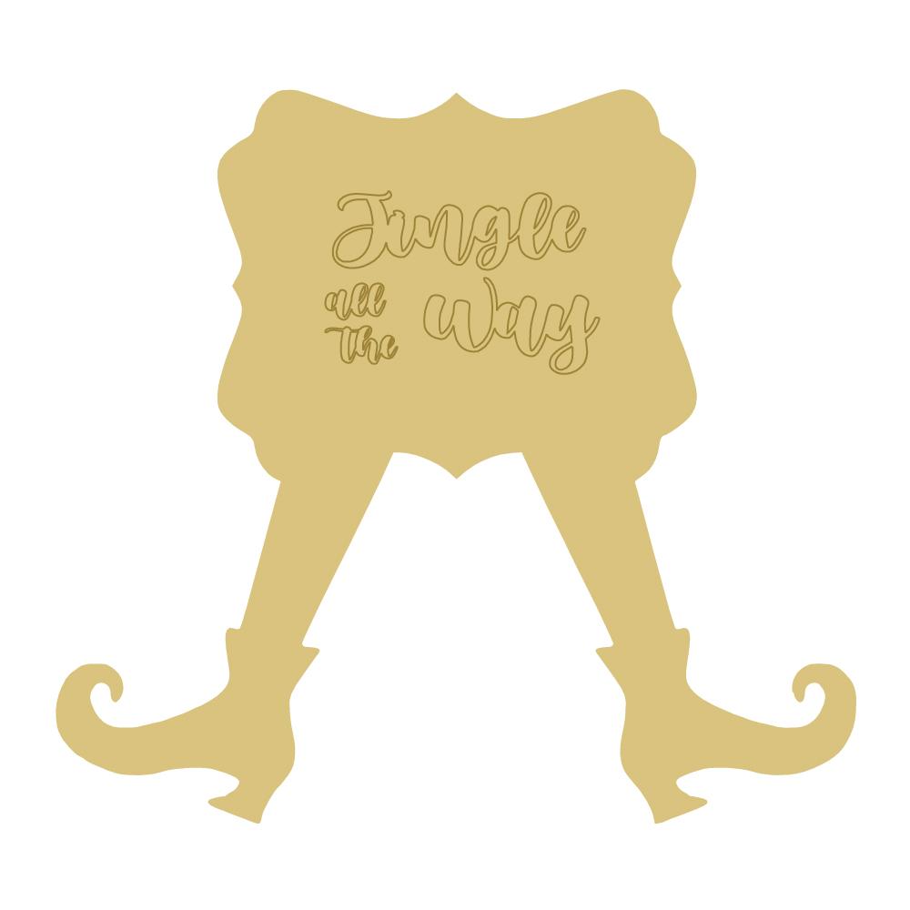 Design By Line Shelf Sitter MDF Cutout Jingle All The Way - Unfinished For DIY