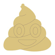 Design By Line Poop Emoji MDF Cutout Smiling Face - Unfinished For DIY