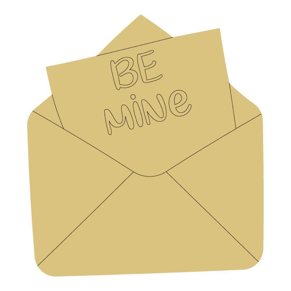 Design By Line Envelope MDF Cutout Be Mine - Unfinished For DIY
