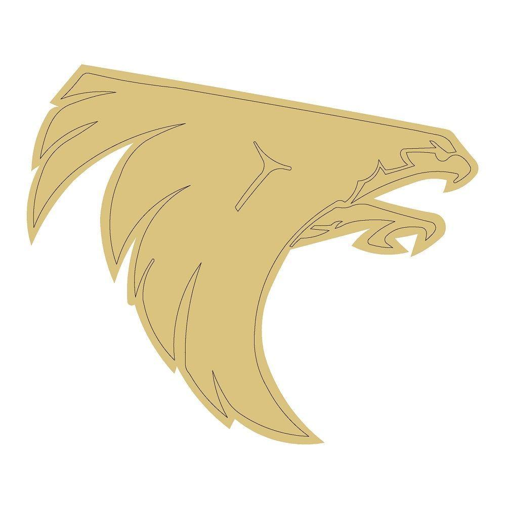 Design By Line Falcon Head MDF Cutout Silhouette - Unfinished For DIY