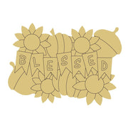 Design By Line Banner MDF Cutout Blessed Harvest Sunflowers And Pumpkins - Unfinished For DIY