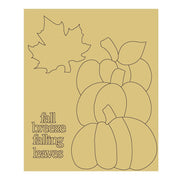 Design By Line Square Pumpkin Stack MDF Cutout Fall Breeze Falling Leaves - Unfinished For DIY