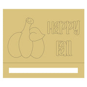 Design By Line Rectangular MDF Cutout Happy Fall Pumpkin Trio Silhouette - Unfinished For DIY
