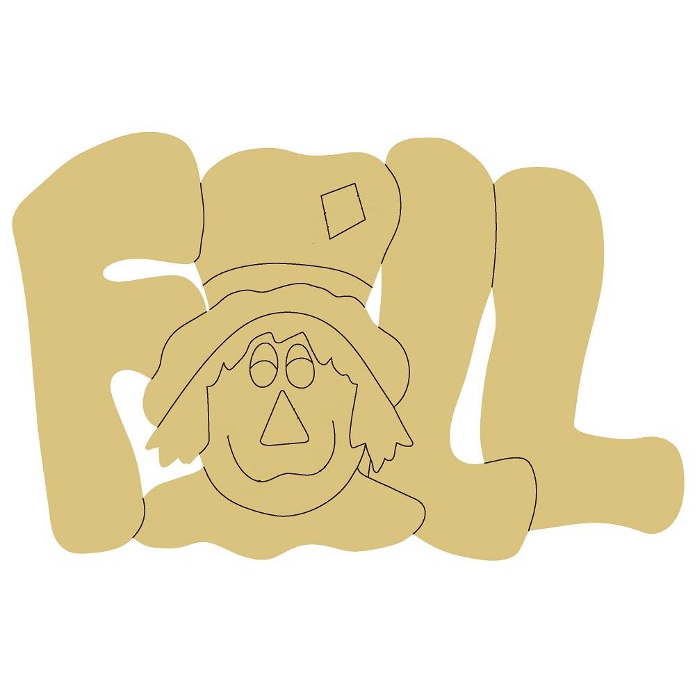 Design By Line MDF Cutout Fall Scarecrow - Unfinished For DIY