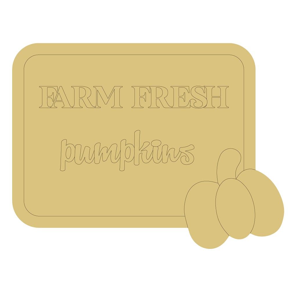 Design By Line Rounded Rectangle MDF Cutout Farm Fresh Pumpkins - Unfinished For DIY