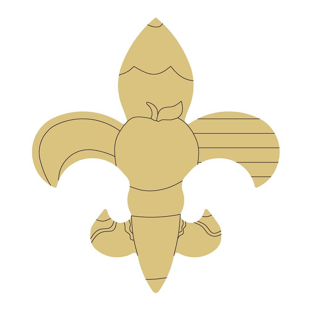 Design By Line Fleur De Lis MDF Cutout Line Pattern - Unfinished For DIY