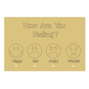 Design By Line Rectangle MDF Cutout How Are You Feeling? Happy Sad Angry Worried - Unfinished For DIY