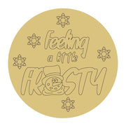 Design By Line Round MDF Cutout Feeling A Little Frosty - Unfinished For DIY