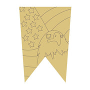 Design By Line Banner MDF Cutout Eagle Flag - Unfinished For DIY