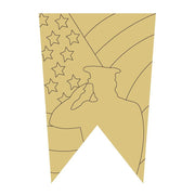 Design By Line Pennant MDF Cutout Saluting Soldier With Flag - Unfinished For DIY