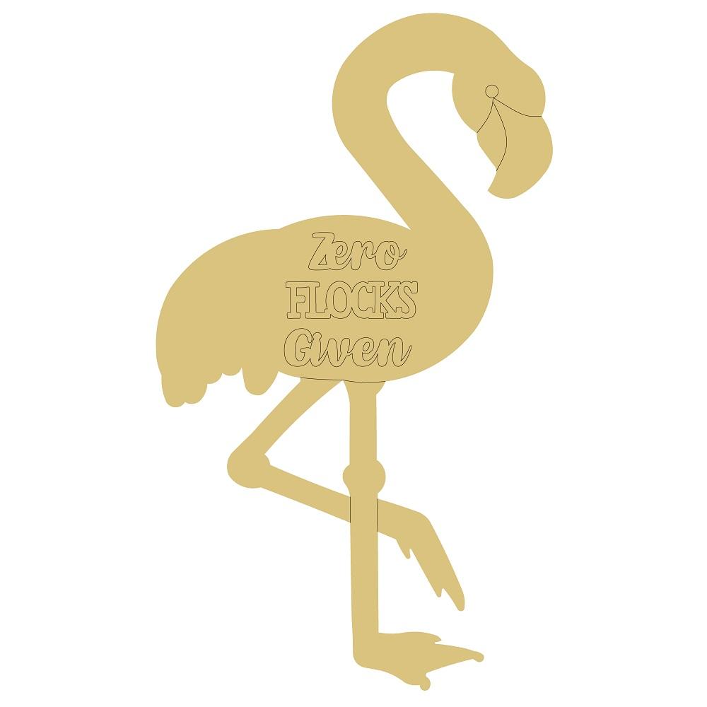 Design By Line Flamingo MDF Cutout Zero Flocks Given - Unfinished For DIY