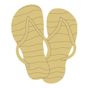 Design By Line Flip Flops MDF Cutout Beach Silhouette - Unfinished For DIY