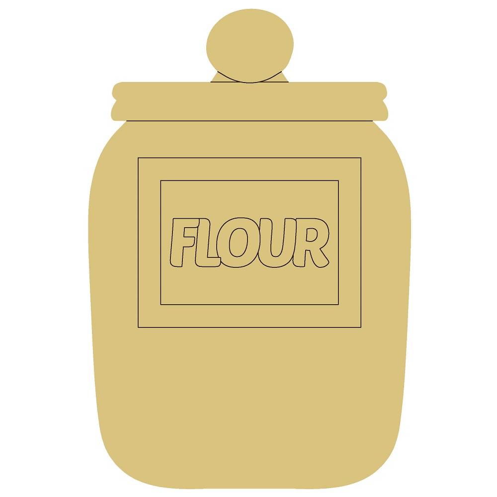 Design By Line Jar MDF Cutout Flour With Nested Frames - Unfinished For DIY