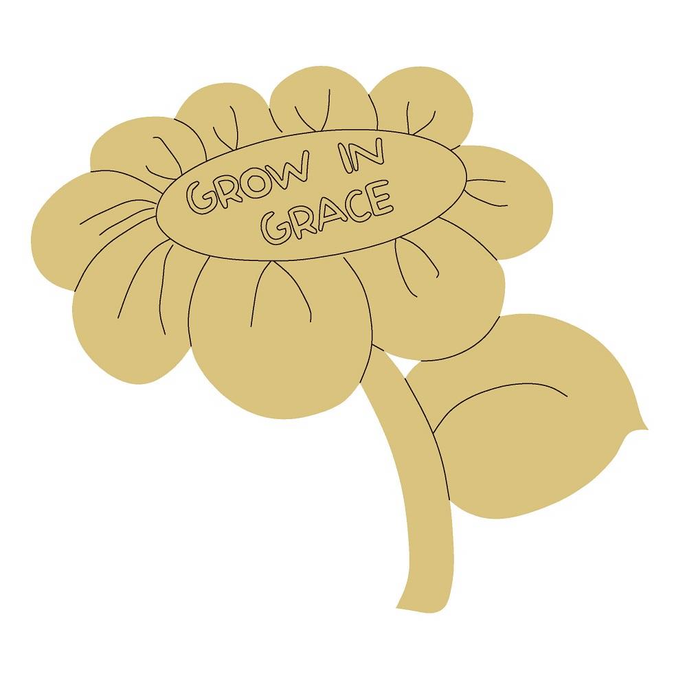 Design By Line Sunflower MDF Cutout Grow In Grace - Unfinished For DIY