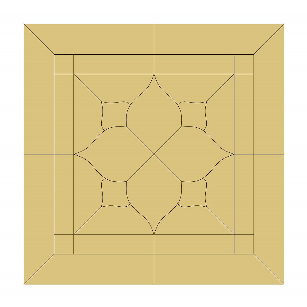 Design By Line Square MDF Cutout Floral Motif - Unfinished For DIY