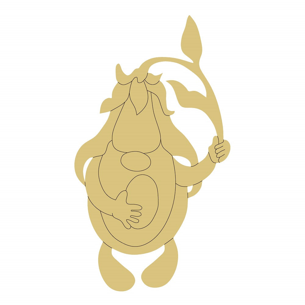 Design By Line Gnome Silhouette MDF Cutout Flower - Unfinished For DIY