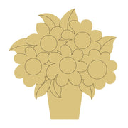 Design By Line Vase MDF Cutout Floral Bouquet - Unfinished For DIY