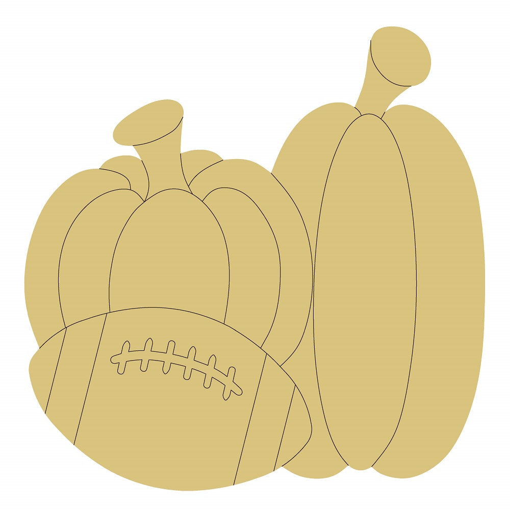 Design By Line Pumpkins MDF Cutout Football  - Unfinished For DIY