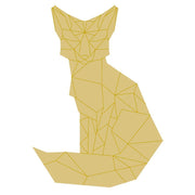 Design By Line Sitting Fox Silhouette MDF Cutout Geometric Low-Poly Style - Unfinished For DIY