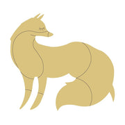 Design By Line Fox MDF Cutout Silhouette - Unfinished For DIY