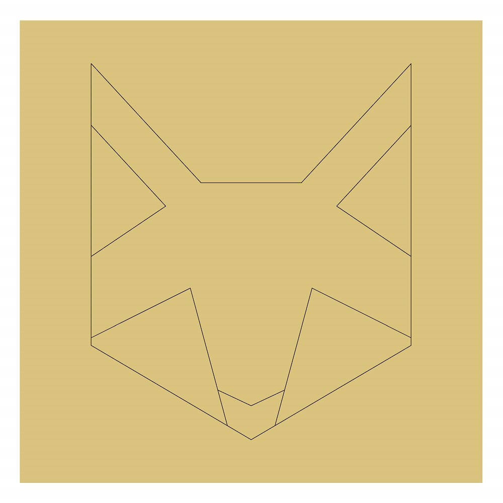 Design By Line Fox Head MDF Cutout Geometric Line Art - Unfinished For DIY