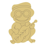 Design By Line Frog MDF Cutout With Sunglasses And Leaf Guiter - Unfinished For DIY