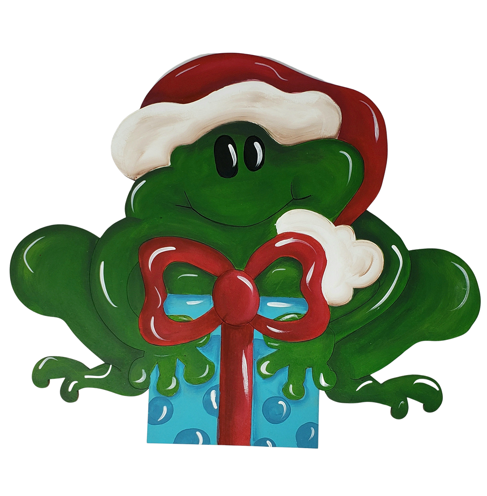 Design By Line Frog MDF Cutout With Bow - Unfinished For DIY
