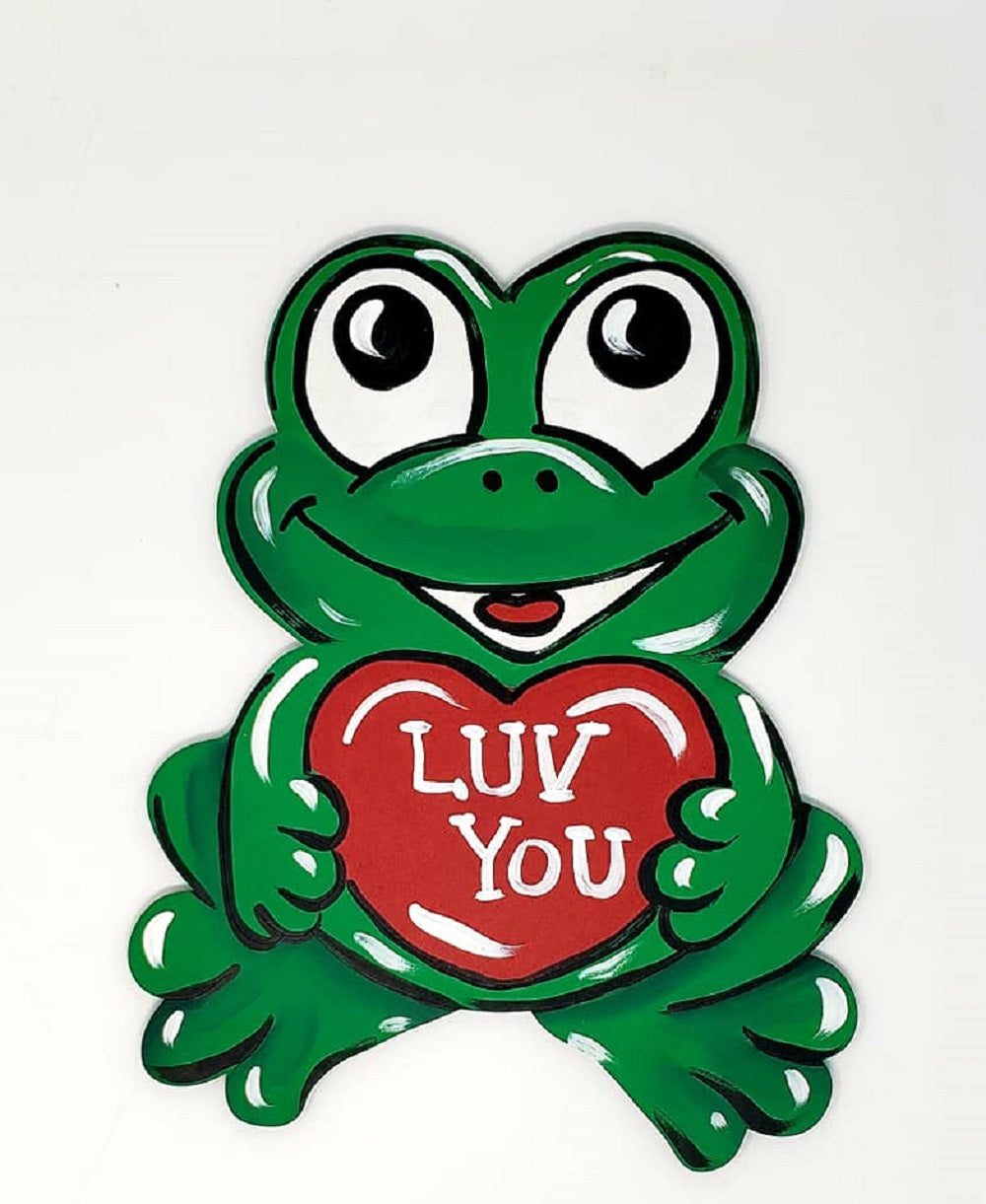 Design By Line Frog MDF Cutout Holding Heart - Unfinished For DIY