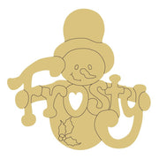 Design By Line Snowman MDF Cutout Frosty Word With Heart Cutout And Holly - Unfinished For DIY