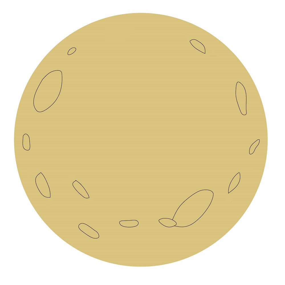 Design By Line Moon MDF Cutout Full of Crater Silhouette - Unfinished For DIY