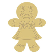 Design By Line Gingerbread Girl MDF Cutout Candy Buttons and Icing Details - Unfinished For DIY
