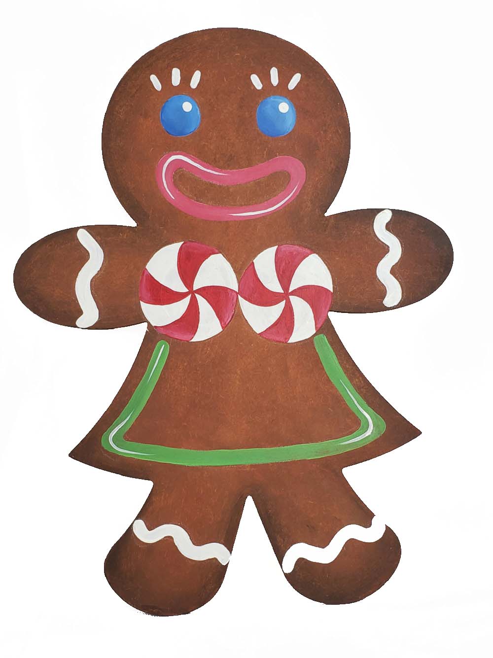Design By Line Gingerbread Girl MDF Cutout Candy Buttons and Icing Details - Unfinished For DIY