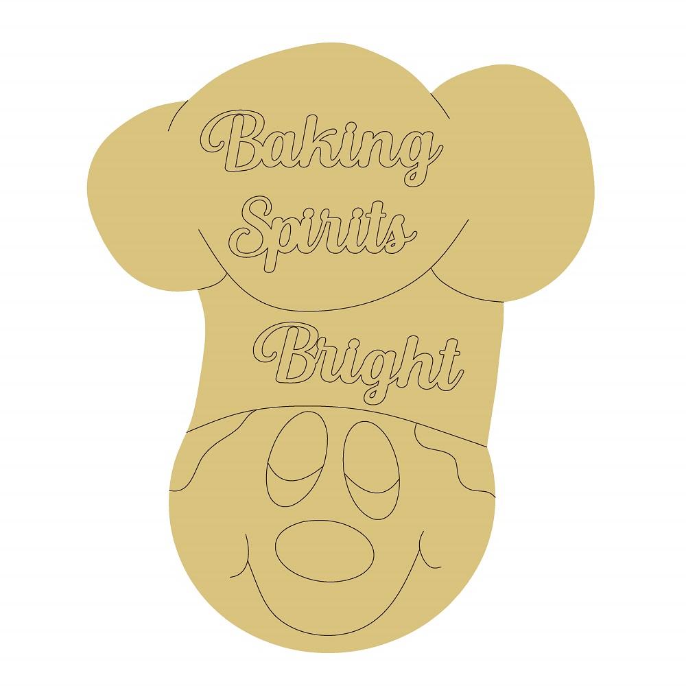 Design By Line Chef Hat MDF Cutout Baking Spirits Bright - Unfinished For DIY