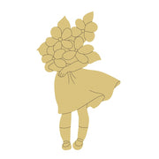 Design By Line Girl Silhouette MDF Cutout Flowers - Unfinished For DIY