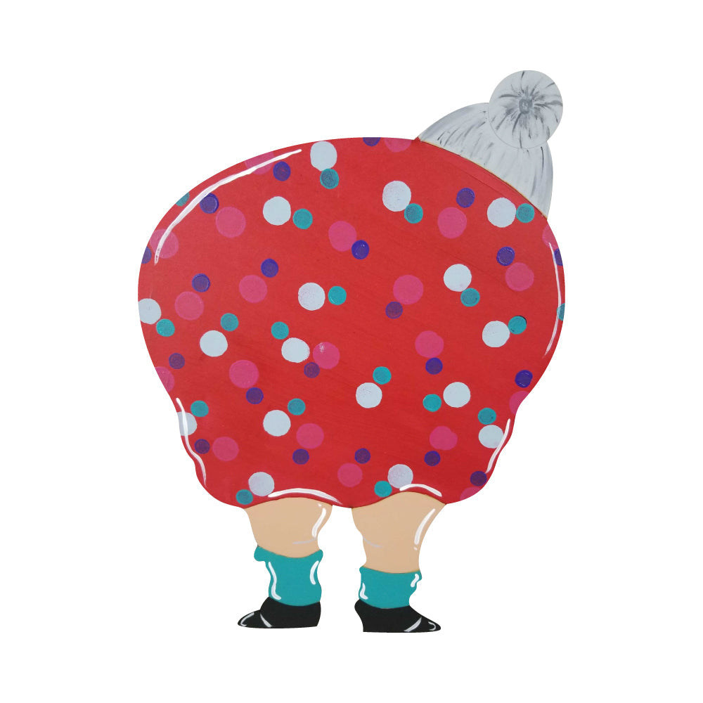 Basic Shape Grandma Silhouette MDF Cutout Old Woman Figure - Unfinished For DIY